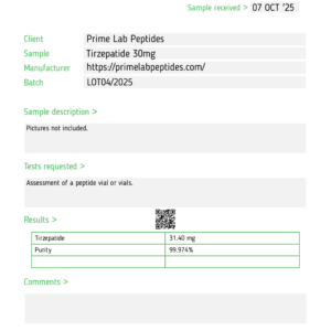 Tirzepatide – 30mg (10 Vials)